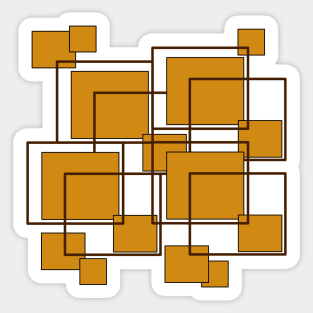 orange squares Sticker